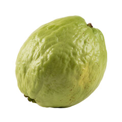 Fresh green chayote squash fruit with a textured surface and brown stem ends on a white background