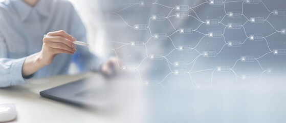 Bockchain Enabling Secure and Decentralized Transactions on a Wide Banner, Business and Technology...