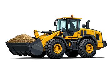 Naklejka premium High-Resolution Vector Illustration of a Yellow Wheel Loader – 4K Quality