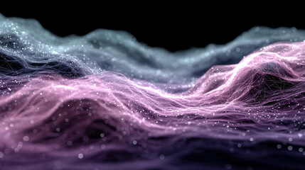 3D rendering of big data and AI neural networks visualizing complex information flow, machine learning, and futuristic technology for data analysis, cyberspace, and innovation concepts.