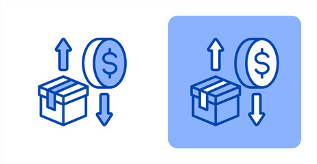 Inflation Line Color , Two-tone color and contrasting background icon illustration