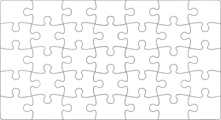 Minimal jigsaw puzzle pattern seamless vector illustration clean outline puzzle pieces background for problem solving concept education branding design