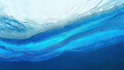 Underwater view of clear blue ocean water with sunlight creating beautiful patterns.