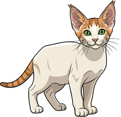 Obraz premium emeraldeyed companion graceful felines alert presence captures playful spirit, vector isolated on transparent background