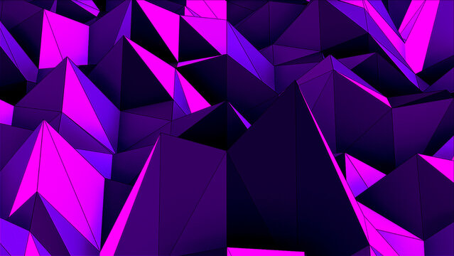 abstract red triangle background. Abstract background with polygonal surface from concrete or plastic and metallic lines and spheres as net. 