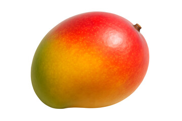 Single fresh mango fruit showing colorful skin texture isolated background