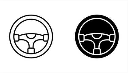 Steering wheel icon set. on white background