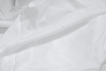 Soft focus luxury smooth silky ripple white linen fabric on detail texture background