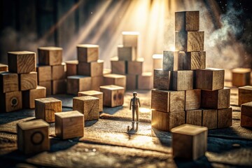 Interconnected Wooden Blocks: Community Network Visualization - Urban Exploration Photography