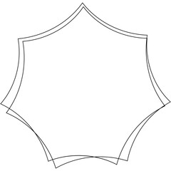 吹き出しのイラスト6【手書き落書き風の二重線】