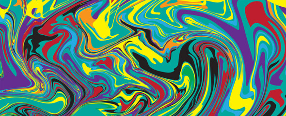 Liquid marble texture, Colorful  Marble pattern background, Texture wavy lines, psychedelic curves lines. Marbling Texture design, fabric, clothing, packaging, swirl painting. vector illustration