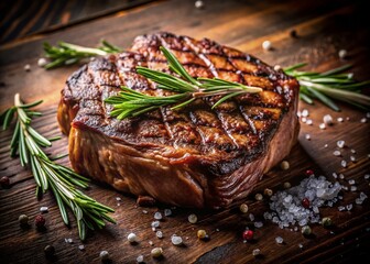 Juicy Rosemary Ribeye Steak, Grilled to Perfection in Low Light
