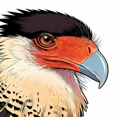 portrait southern crested caracara lights with blurry scene illustration