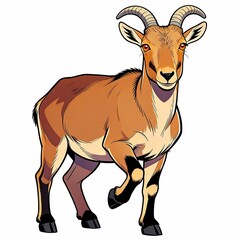 selective focus shot ibex looking camera illustration