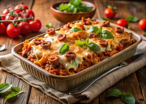 Layered Italian Baked Pasta: A Delicious Meat & Cheese Casserole