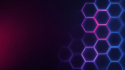 Vibrant neon hexagons create a modern and dynamic background, ideal for tech and digital themes.