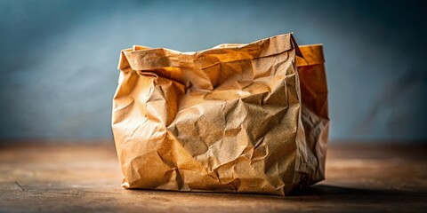 Light Brown Creased Craft Paper Bag Texture Background - Tilt-Shift Photography