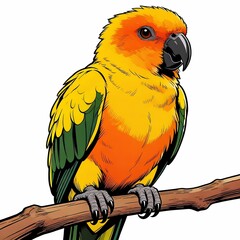 vertical closeup shot colorful parrot illustration
