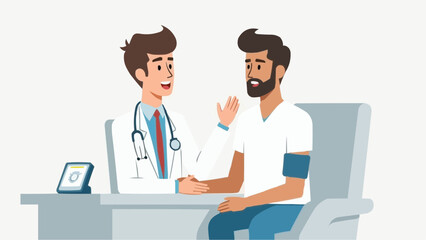 Doctor Consulting Patient During Routine Medical Checkup &ndash; Vector Illustration