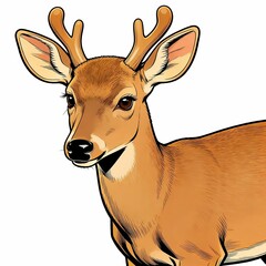 white tailed deer illustration