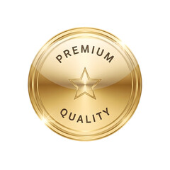 gold medal of  Premium quality golden emblem clipart design on white background .[PNG].