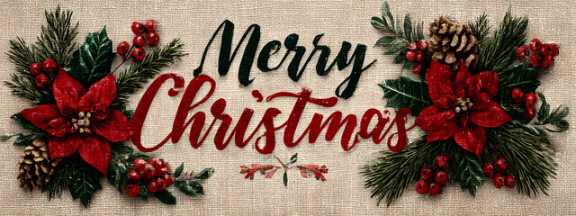 Christmas holidays greeting banner template