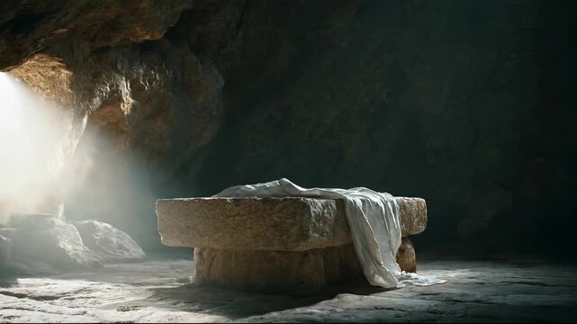 Worship backgrounds: Easter resurrection background. Divine morning light.  Easter empty tomb video Background| Resurrection of Jesus Christ -  Auferstehung Jesu leeres Grab.