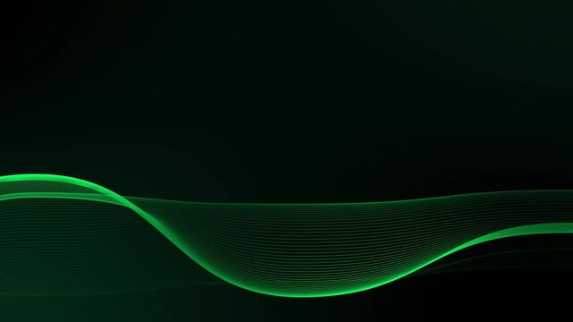 minimalist abstract glowing neon green turquoise teal wave lines background motion design, colorful moving line waves crossed each other wave wrap technology presentation backdrop blank empty frame