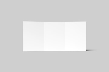 Blank Trifold Brochure Mockup - 3D Illustration	