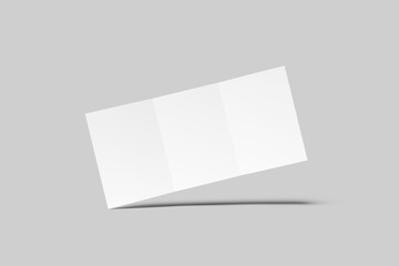 Blank Trifold Brochure Mockup - 3D Illustration