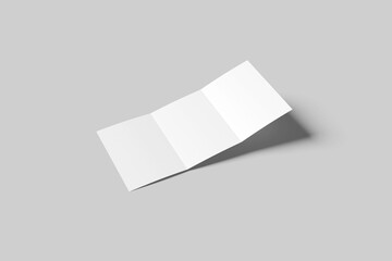 Blank Trifold Brochure Mockup - 3D Illustration