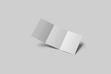 Blank Trifold Brochure Mockup - 3D Illustration	