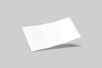 Blank Trifold Brochure Mockup - 3D Illustration	