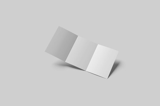 Blank Trifold Brochure Mockup - 3D Illustration	