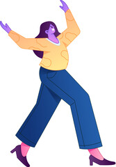 Fototapeta premium Vector flat gradient illustration depicting a confident standing posture and body movements. 