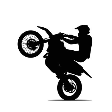 silhouette of a biker