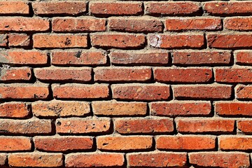 Background, texture of a brick wall, a brick wall of an old house illuminated by bright, warm sunlight
