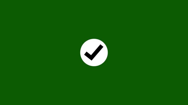 Green background with white checkmark symbol white circle black checkmark tick symbol check mark
