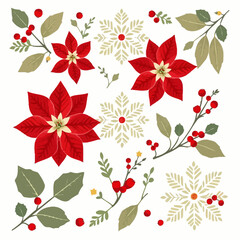 Poinsettia Christmas Holiday Pattern
