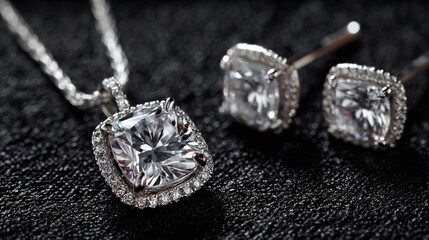 Sparkling diamond jewelry on black velvet, luxury, elegance, and fine detail photography.
