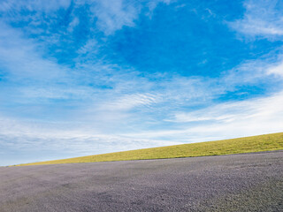 Sea dike at Noordpolderzijl, Groningen province, The Netherlands