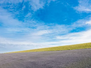 Fototapete Schlafzimmer Sea dike at Noordpolderzijl, Groningen province, The Netherlands  © HollandPhotostock.nl