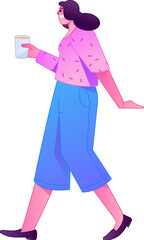 Vector flat gradient illustration depicting a confident standing posture and body movements.
