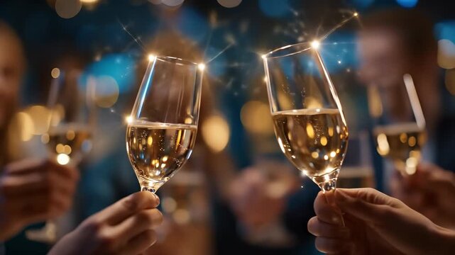 Friends Celebrate With Drinks and Cheers at a Gathering Filled With Laughter and Joy During the Evening