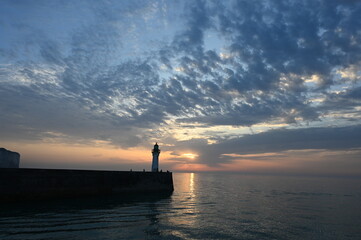 Leuchtturm bei Saint-Valery-en-Caux,  Normandie