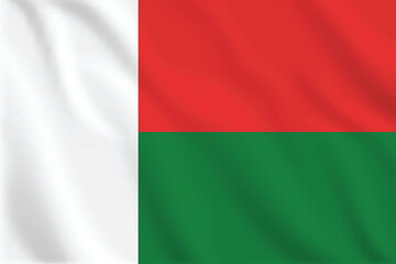 3d illustration waving flag of Madagascar. Vector flag of Madagascar. Symbol of Madagascar.