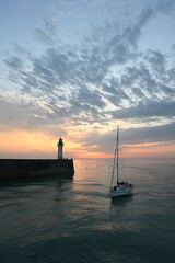 Leuchtturm bei Saint-Valery-en-Caux,  Normandie