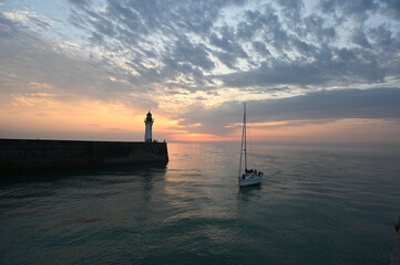 Leuchtturm bei Saint-Valery-en-Caux,  Normandie
