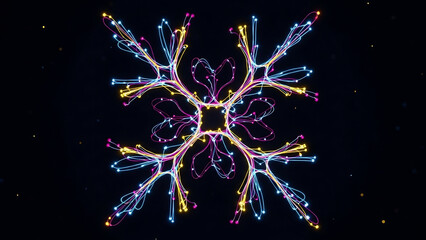 Abstract AI Neural Network Festive Pattern