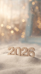 Delightful Indoor Environment Showcasing Small Wooden Object Amidst Snow And Gentle Illumination